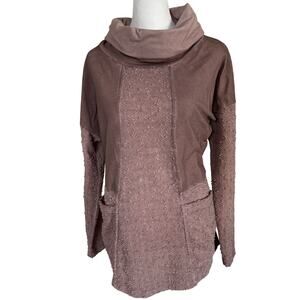 Belle France Taupe Cowl Neck Tunic Made in Italy Size S